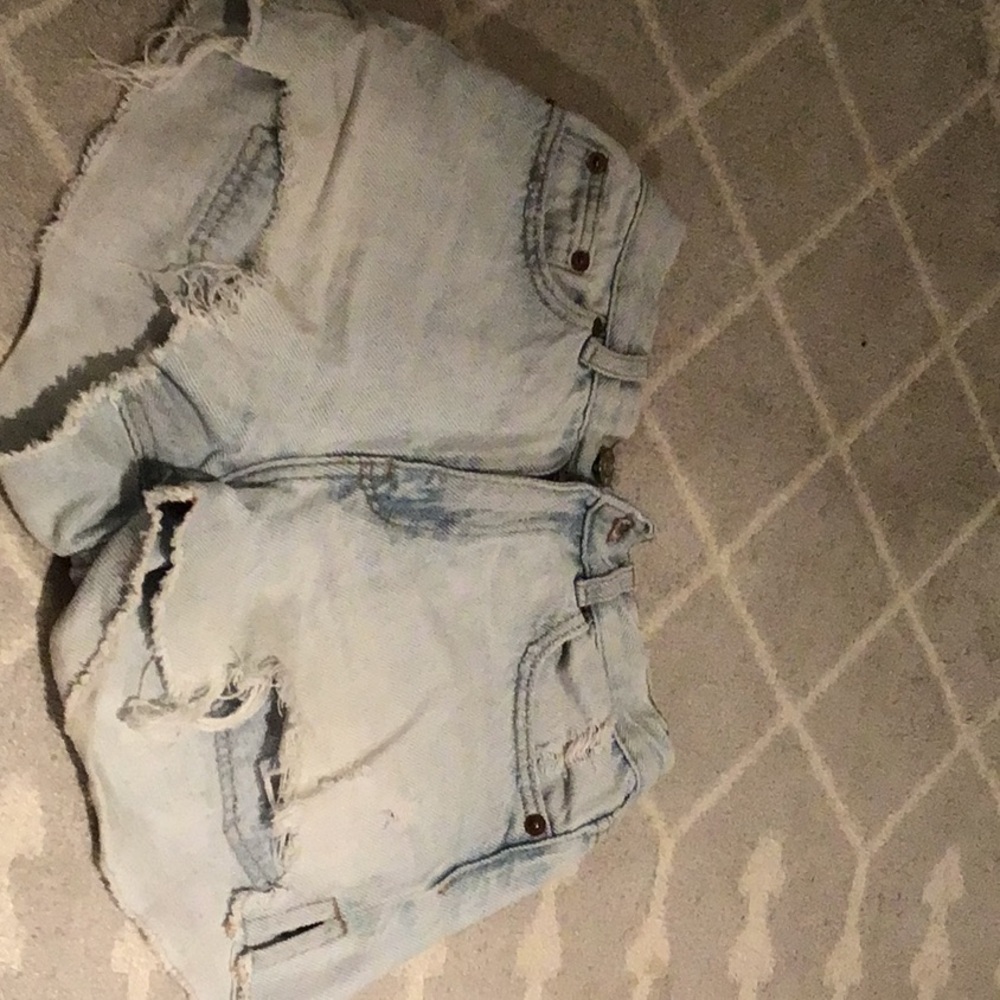 Zara Kids Light Blue Distressed Denim Shorts